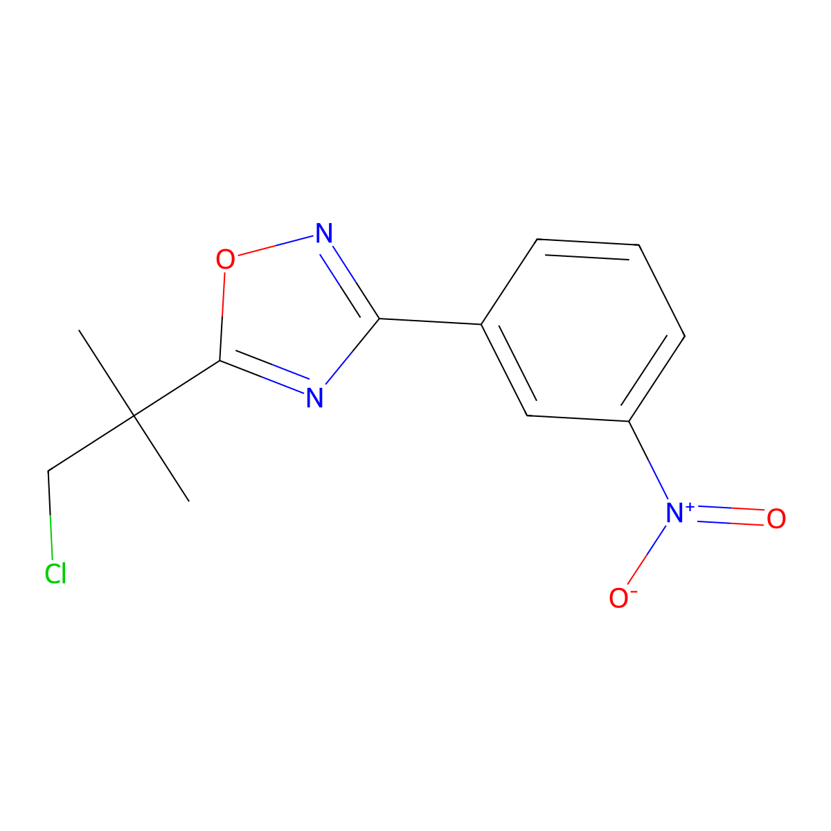 5-(1-Chloro-2-methylpropan-2-YL)-3-(3-nitrophenyl)-1,2,4-oxadiazole molecular structure, CAS 1133116-17-2