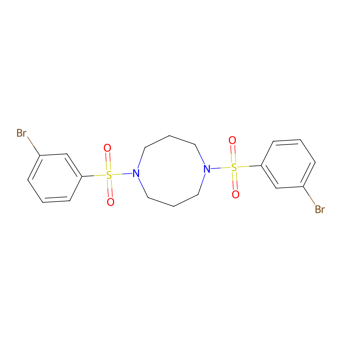 1,5-Bis(3-bromophenylsulfonyl)-1,5-diazocane molecular structure, CAS 1133116-31-0