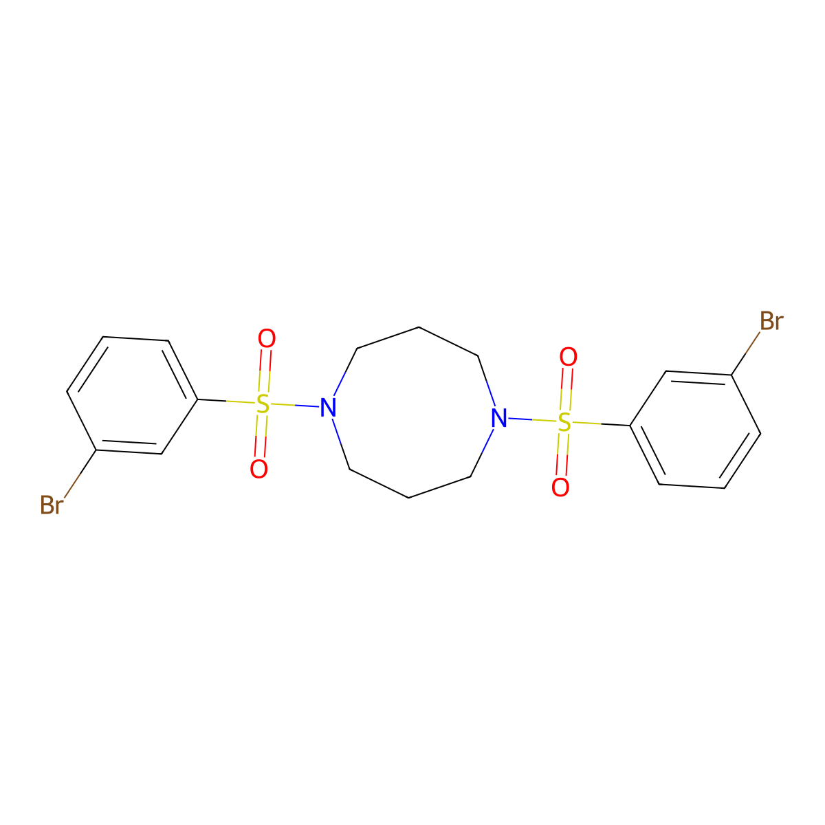 1,5-Bis(3-bromophenylsulfonyl)-1,5-diazocane molecular structure, CAS 1133116-31-0