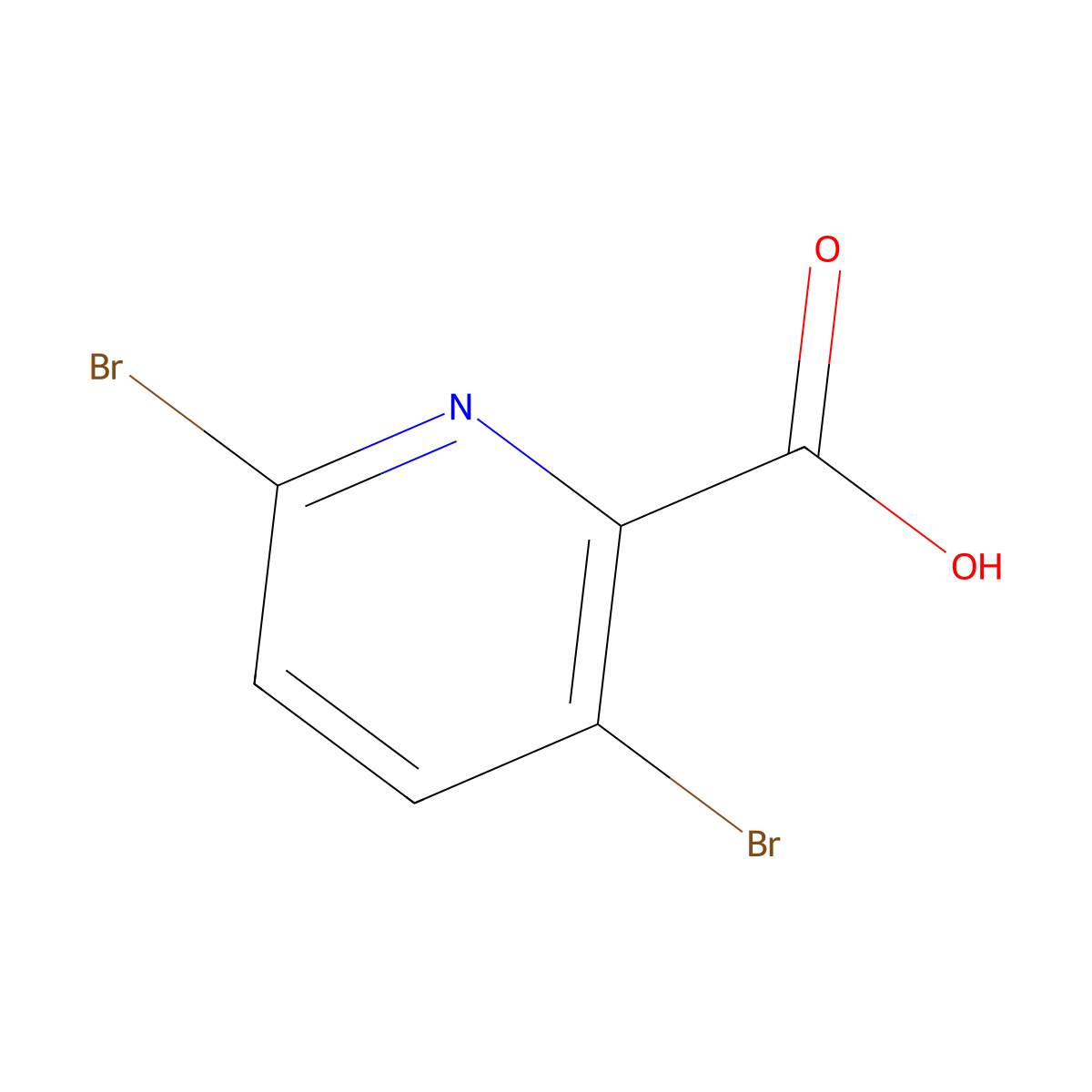 3,6-Dibromopyridine-2-carboxylic acid molecular structure, CAS 1133116-49-0