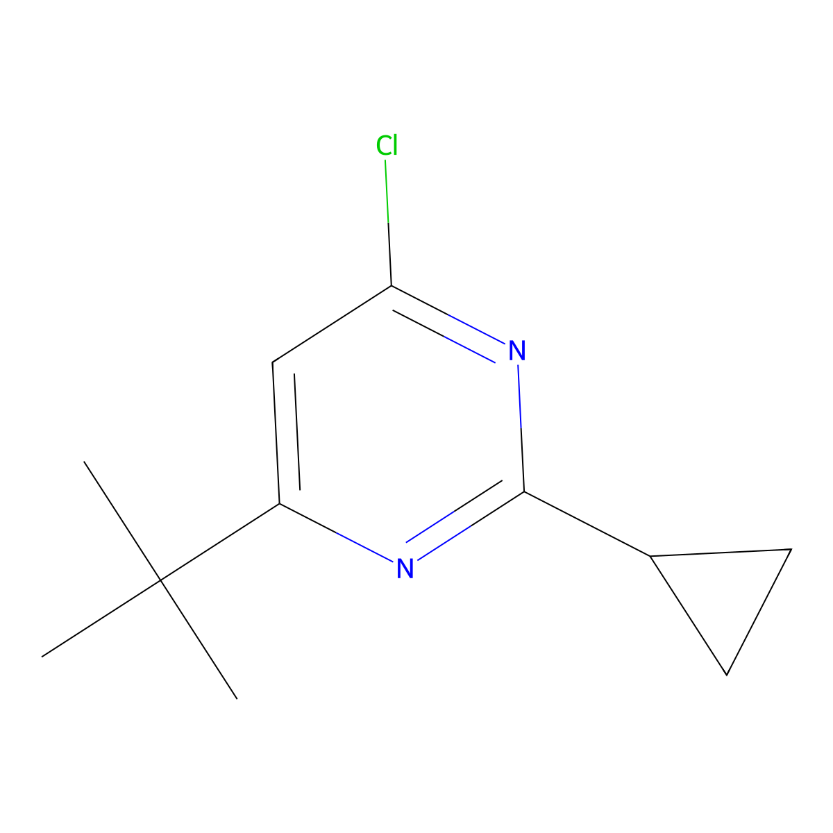 4-(Tert-butyl)-6-chloro-2-cyclopropylpyrimidine molecular structure, CAS 1133122-95-8