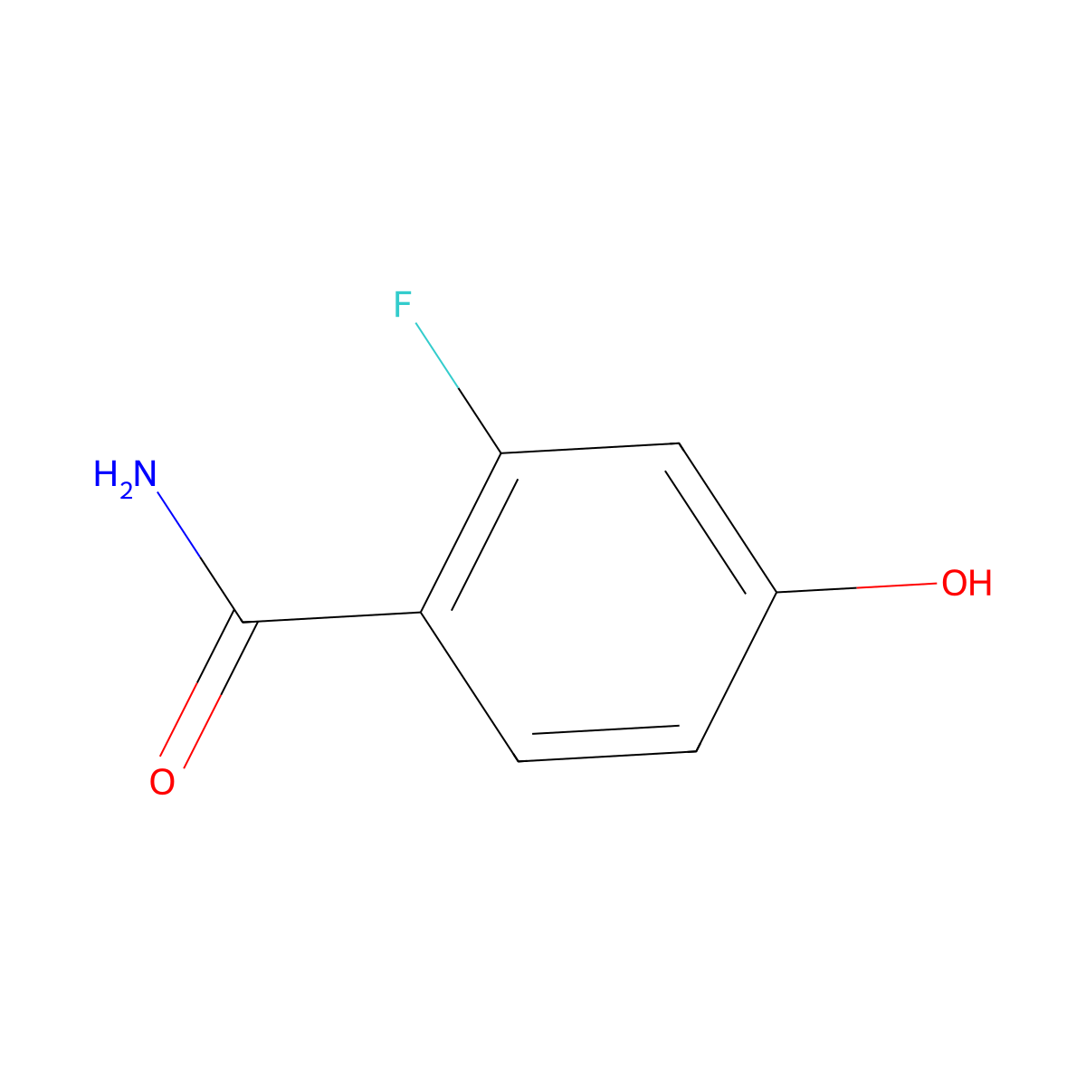 2-Fluoro-4-hydroxybenzamide molecular structure, CAS 1133122-96-9