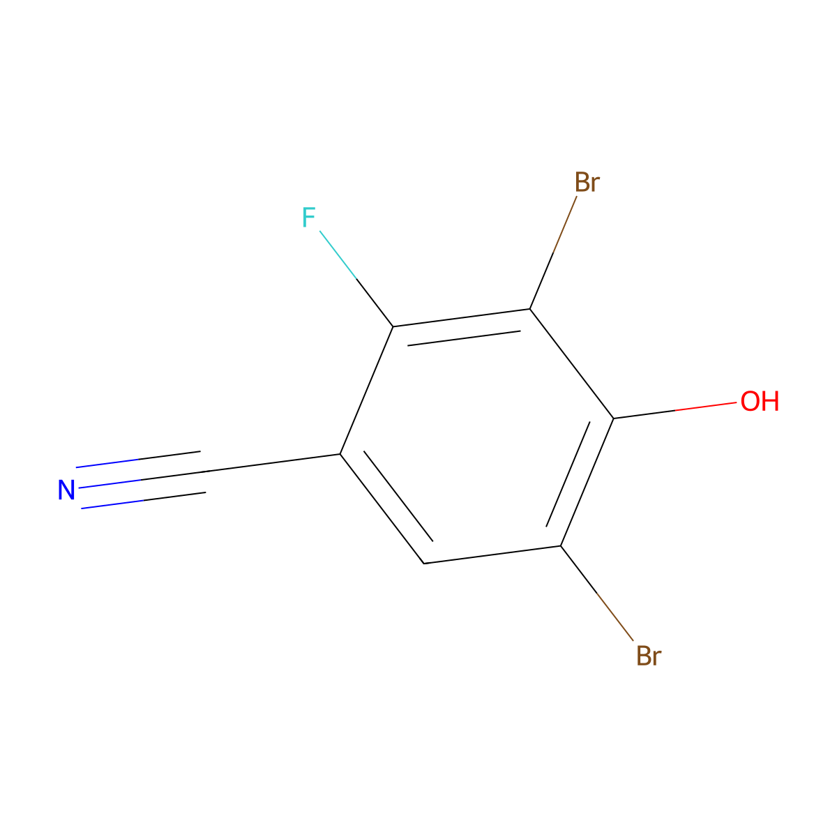 3,5-Dibromo-2-fluoro-4-hydroxybenzonitrile molecular structure, CAS 1133122-97-0