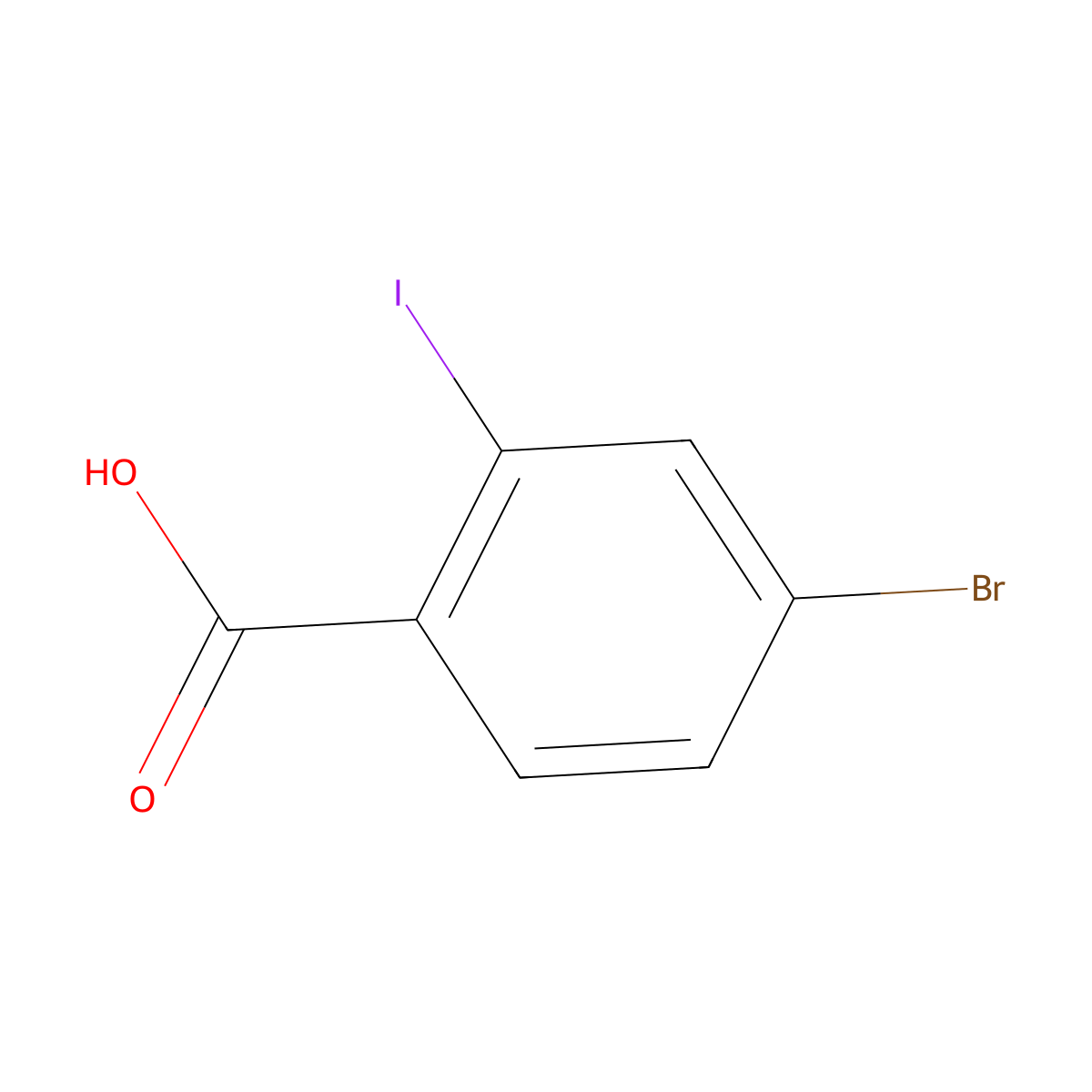 4-Bromo-2-iodobenzoic acid molecular structure, CAS 1133123-02-0