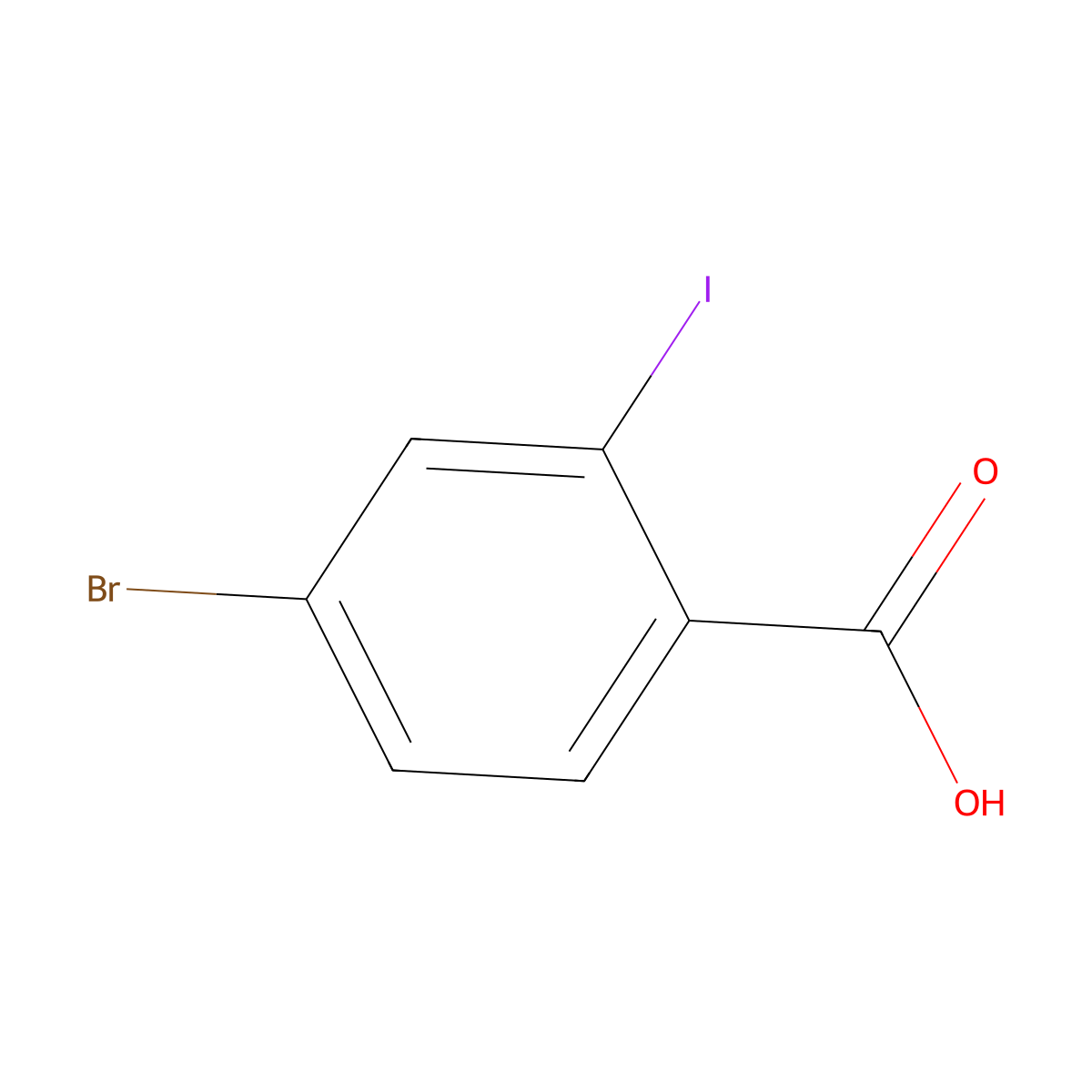 4-Bromo-2-iodobenzoic acid molecular structure, CAS 1133123-02-0