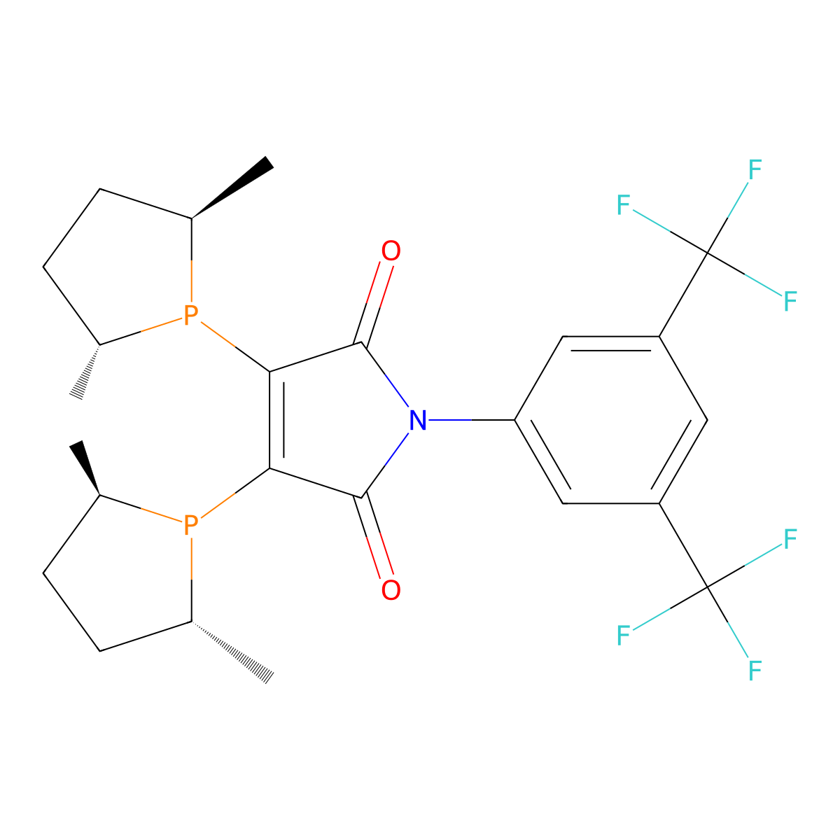2,3-Bis[(2R,5R)-2,5-dimethylphospholano]-N-[3,5-bis(trifluoromethyl)-phenyl]maleimide molecular structure, CAS 1133149-41-3