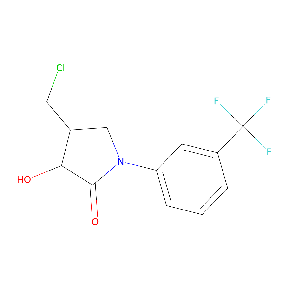 4-(Chloromethyl)-3-hydroxy-1-[3-(trifluoromethyl)phenyl]pyrrolidin-2-one molecular structure, CAS 113321-96-3