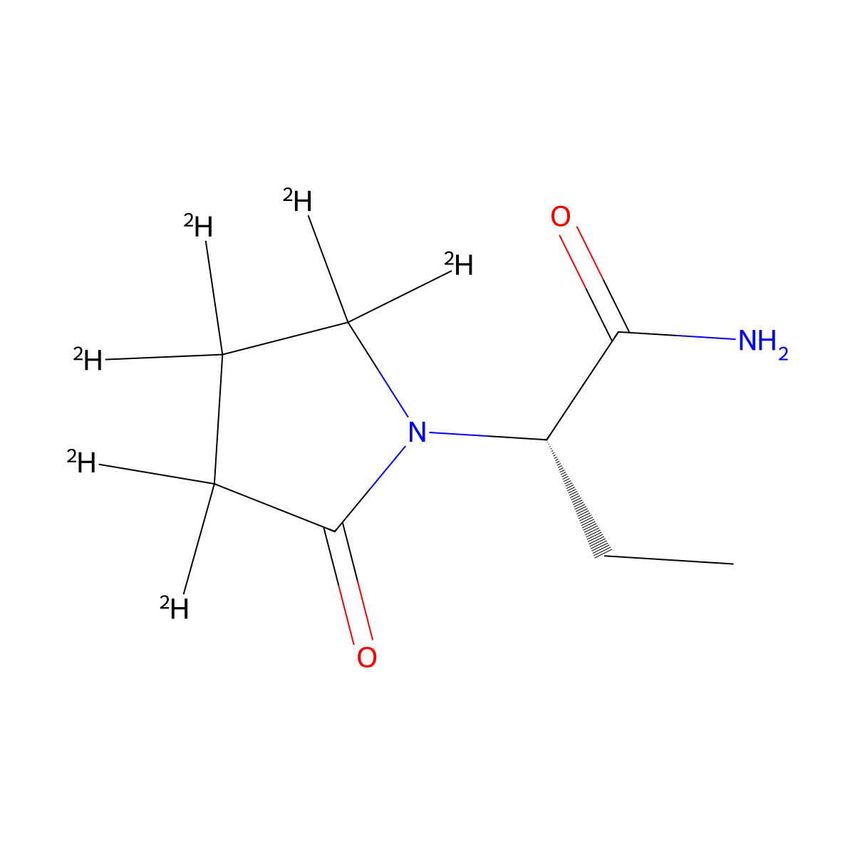 (2S)-2-(2-Oxo(~2~H_6_)pyrrolidin-1-yl)butanamide molecular structure, CAS 1133229-30-7
