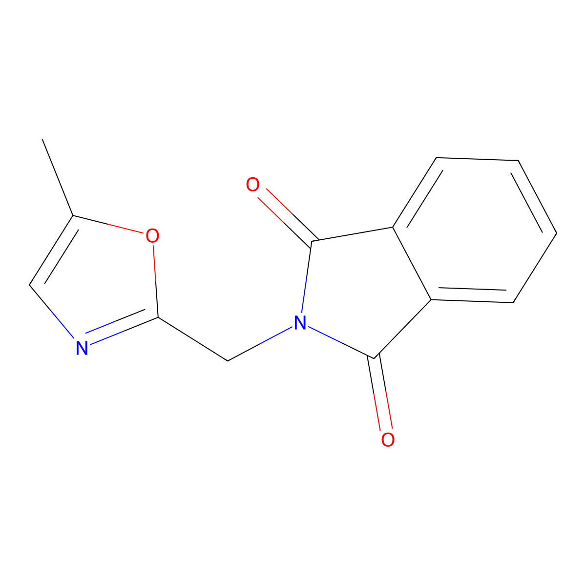 2-[(5-methyl-1,3-oxazol-2-yl)methyl]-2,3-dihydro-1H-isoindole-1,3-dione molecular structure, CAS 1133256-82-2