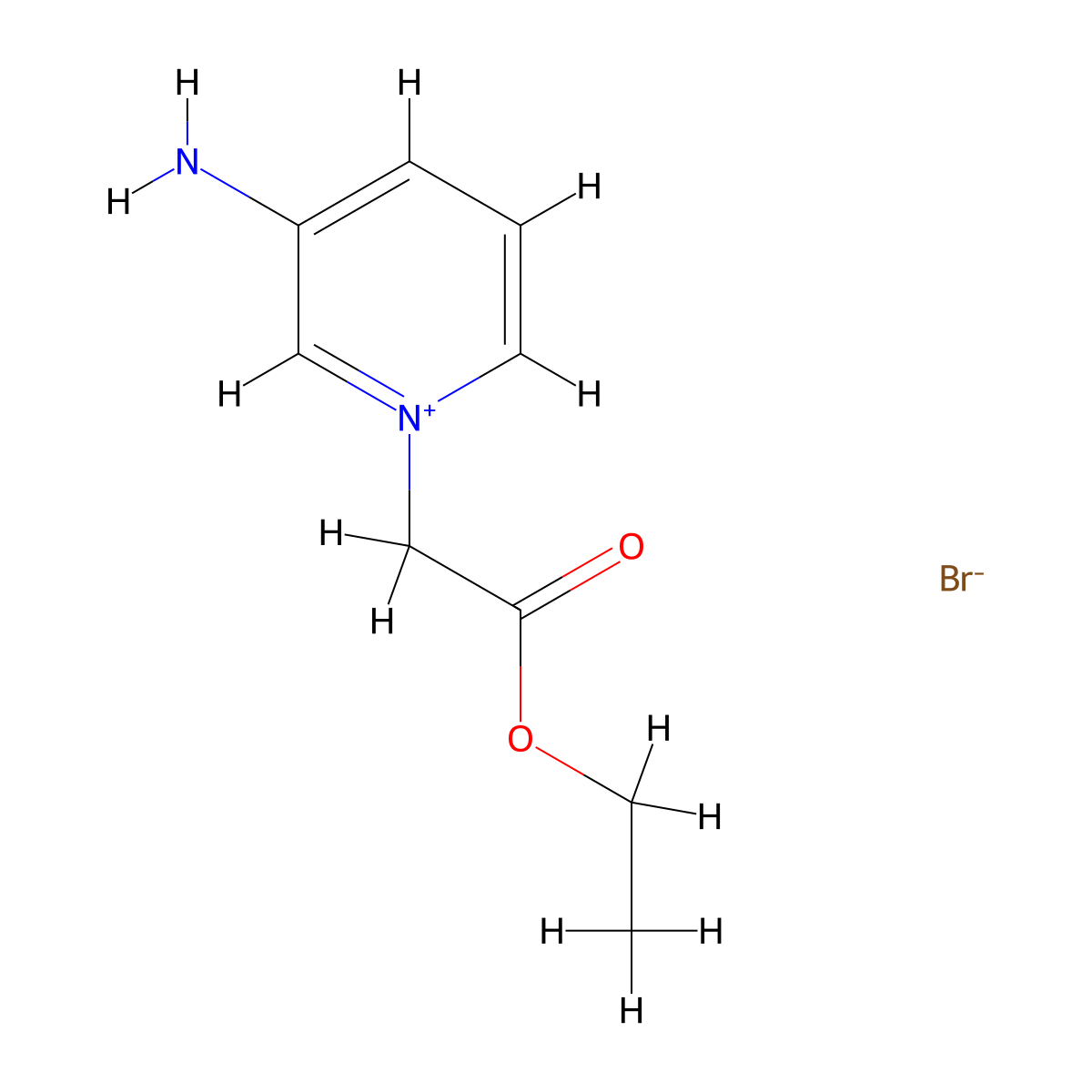 3-Amino-1-(2-ethoxy-2-oxoethyl)pyridin-1-ium bromide molecular structure, CAS 113326-36-6