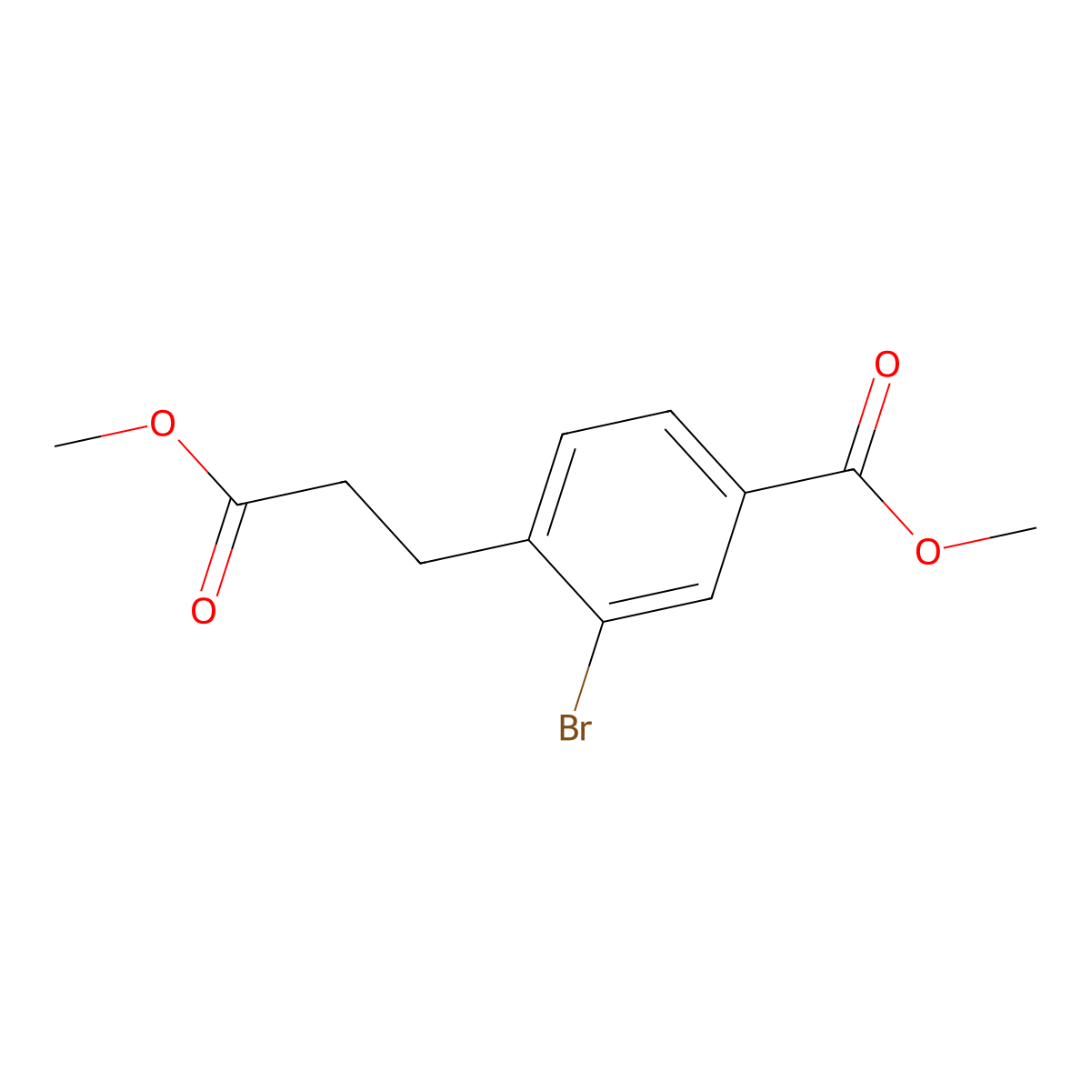 Methyl 3-bromo-4-(3-methoxy-3-oxopropyl)benzoate molecular structure, CAS 1133314-10-9