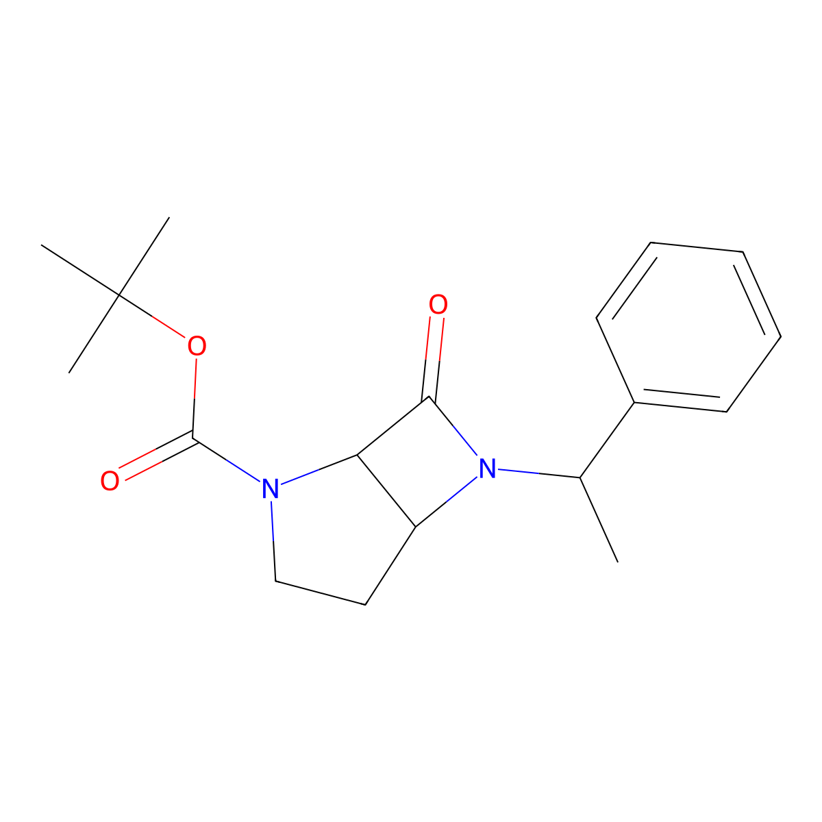 tert-Butyl 7-oxo-6-((S)-1-phenylethyl)-2,6-diazabicyclo[3.2.0]heptane-2-carboxylate molecular structure, CAS 1133325-57-1