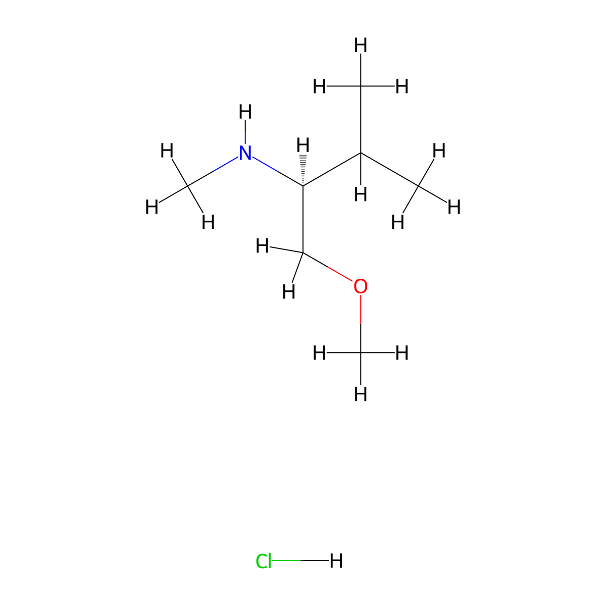 [(2S)-1-methoxy-3-methylbutan-2-yl](methyl)amine hydrochloride molecular structure, CAS 113336-62-2