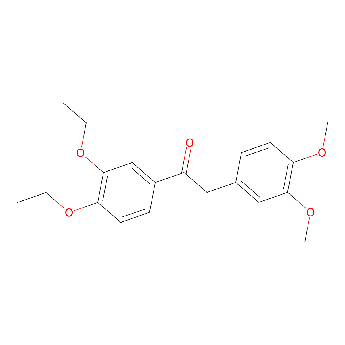 Ethanone, 1-(3,4-diethoxyphenyl)-2-(3,4-dimethoxyphenyl)- molecular structure, CAS 113336-63-3