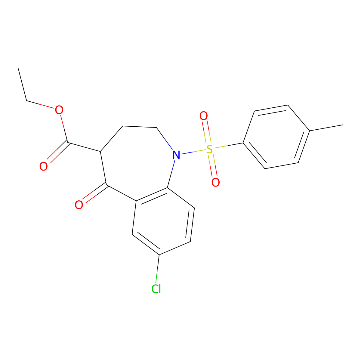Ethyl 7-Chloro-5-oxo-1-toxyl-2,3,4,5,-tetrahydro-1H-benzo[b]azepine-4-carboxylate molecular structure, CAS 1133419-00-7
