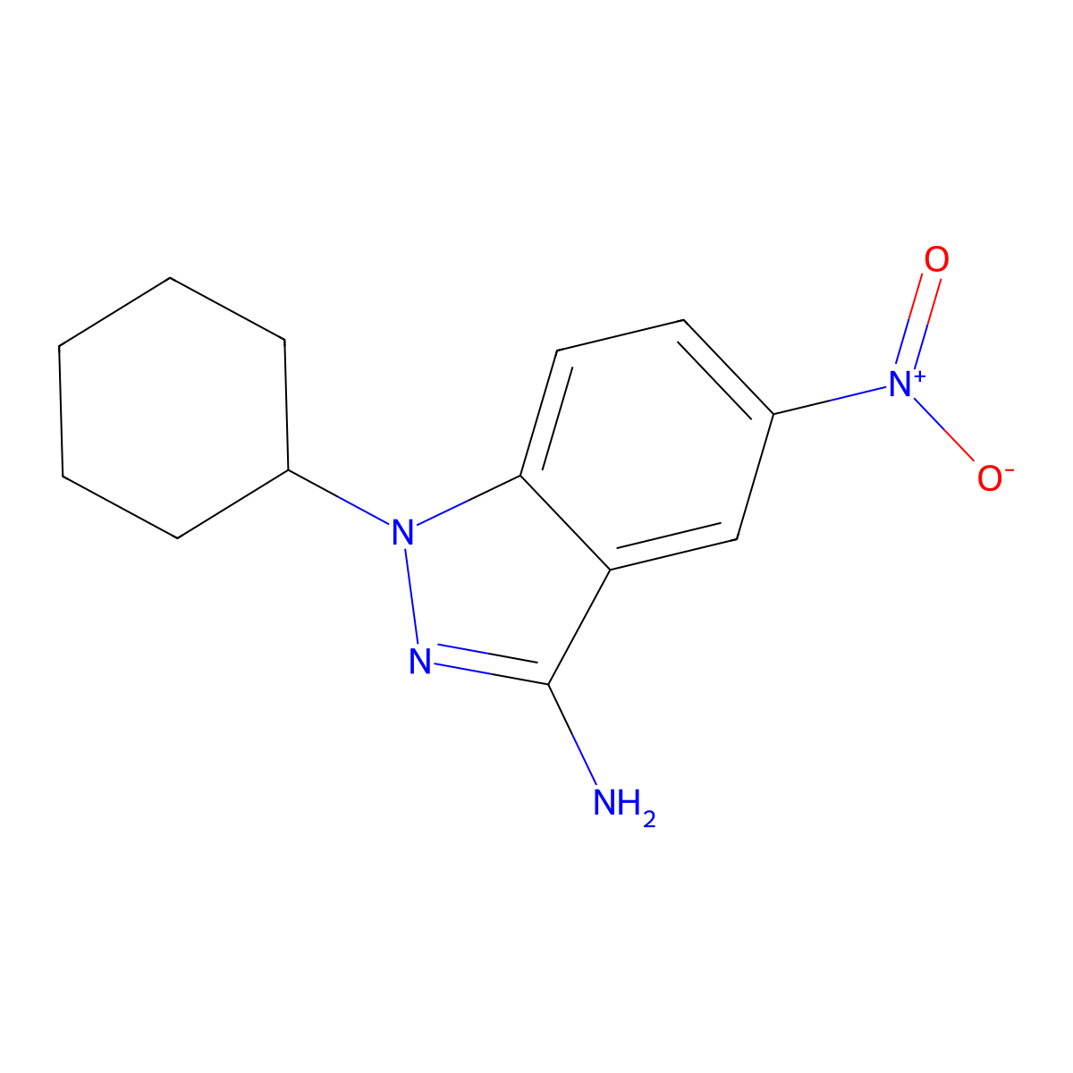 1-Cyclohexyl-5-nitro-1H-indazol-3-amine molecular structure, CAS 1133430-68-8