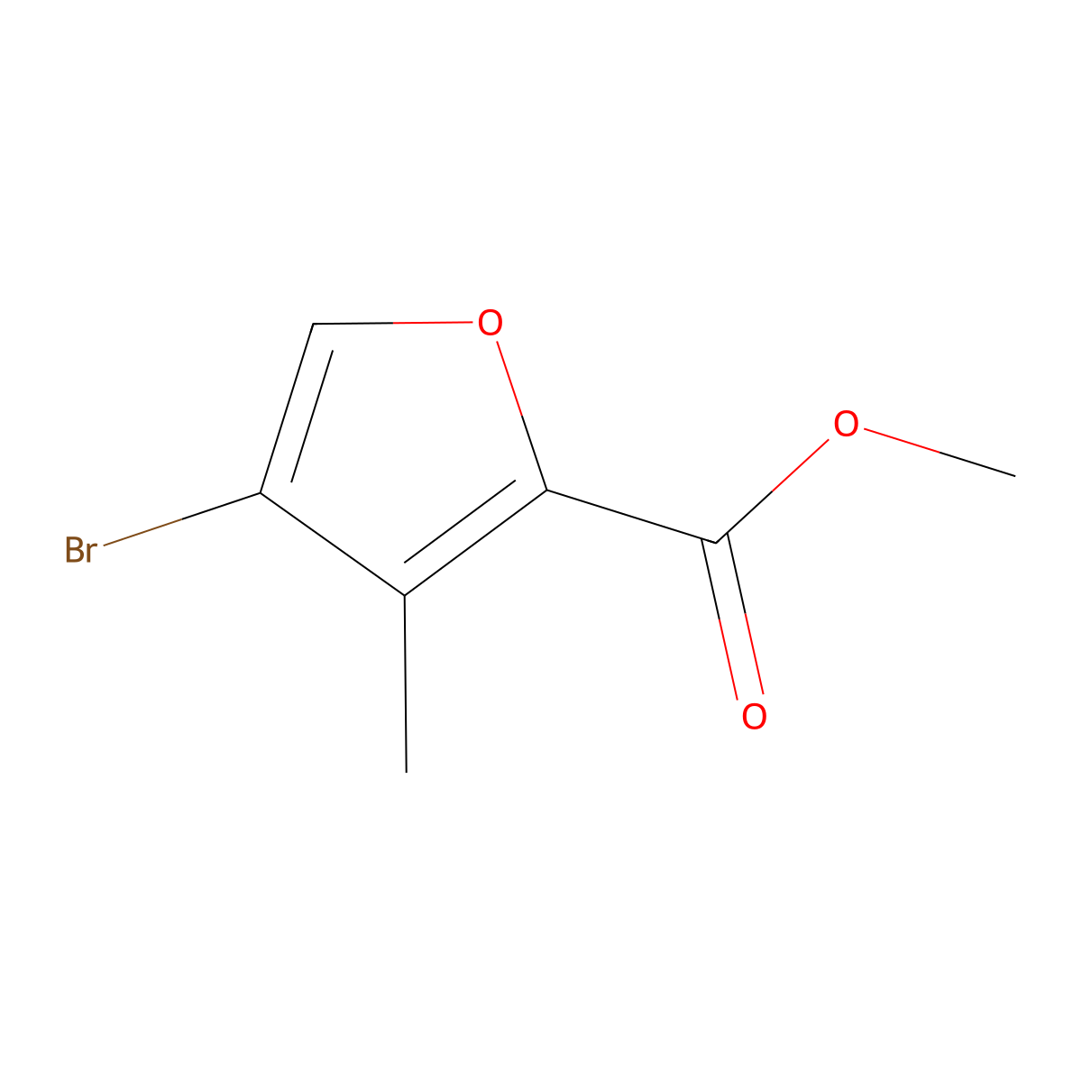 Methyl 4-bromo-3-methylfuran-2-carboxylate molecular structure, CAS 1133435-59-2