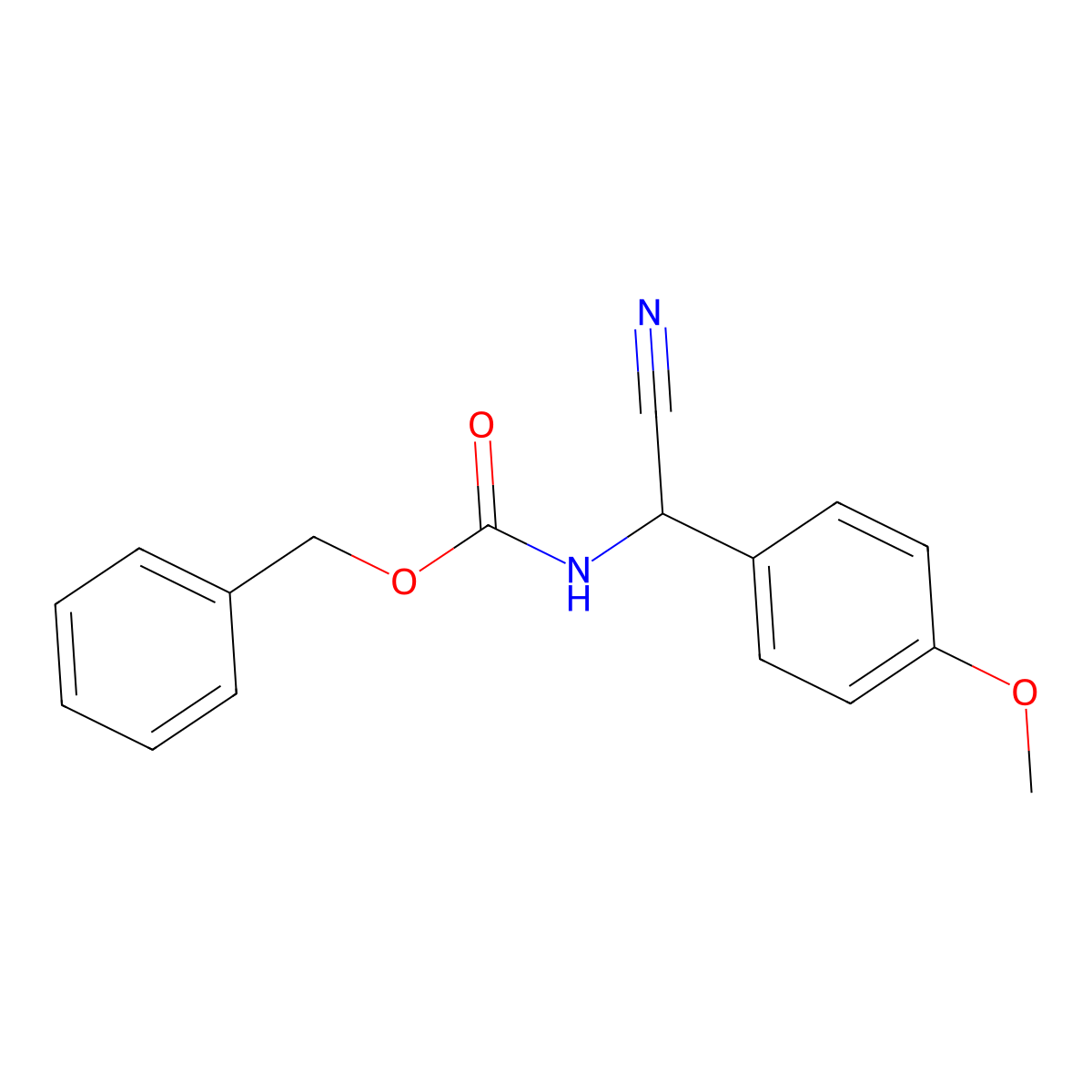 Benzyl N-[cyano(4-methoxyphenyl)methyl]carbamate molecular structure, CAS 1133452-69-3