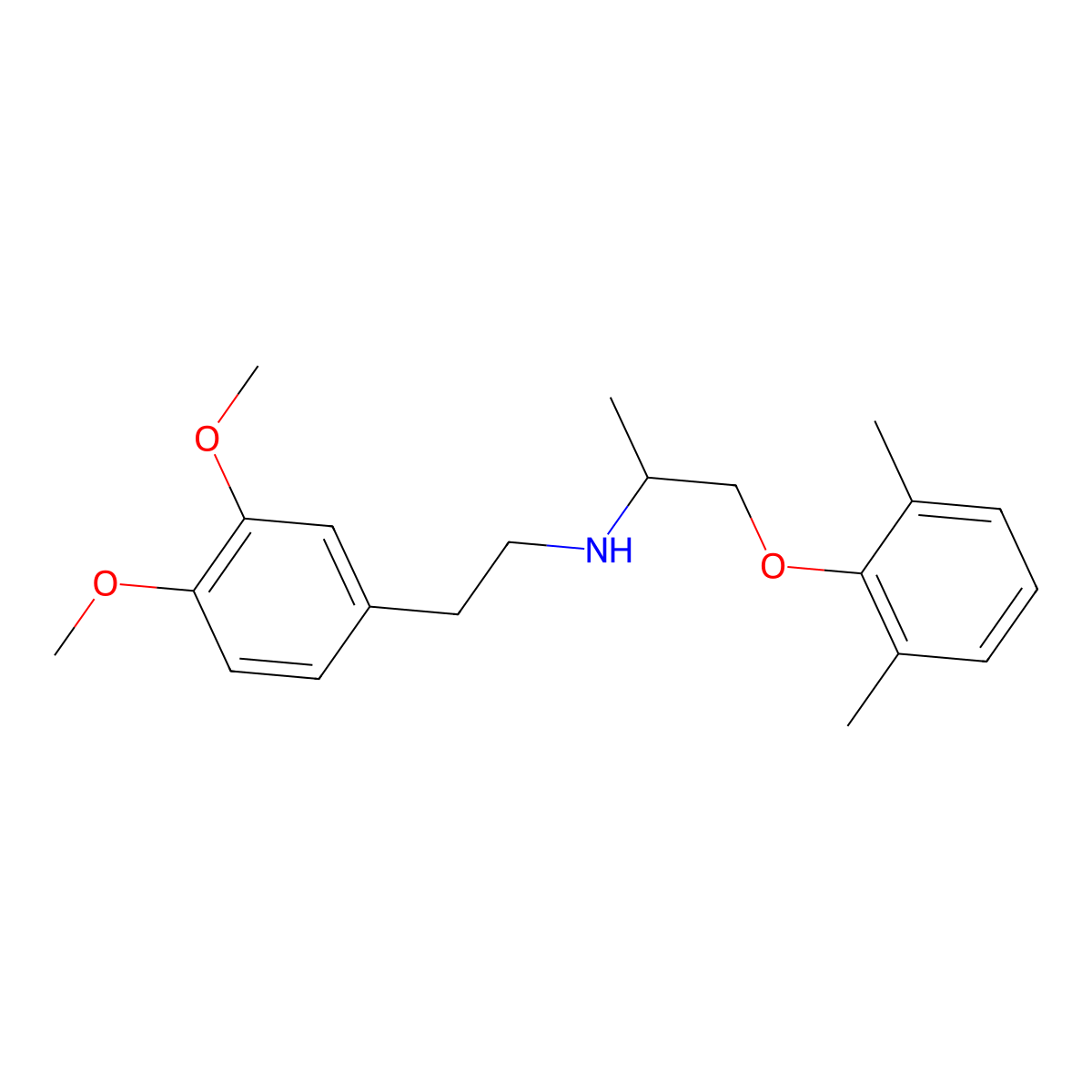 1-(2,6-Dimethylphenoxy)-2-(3,4-dimethoxyphenylethylamino)propane molecular structure, CAS 113346-50-2