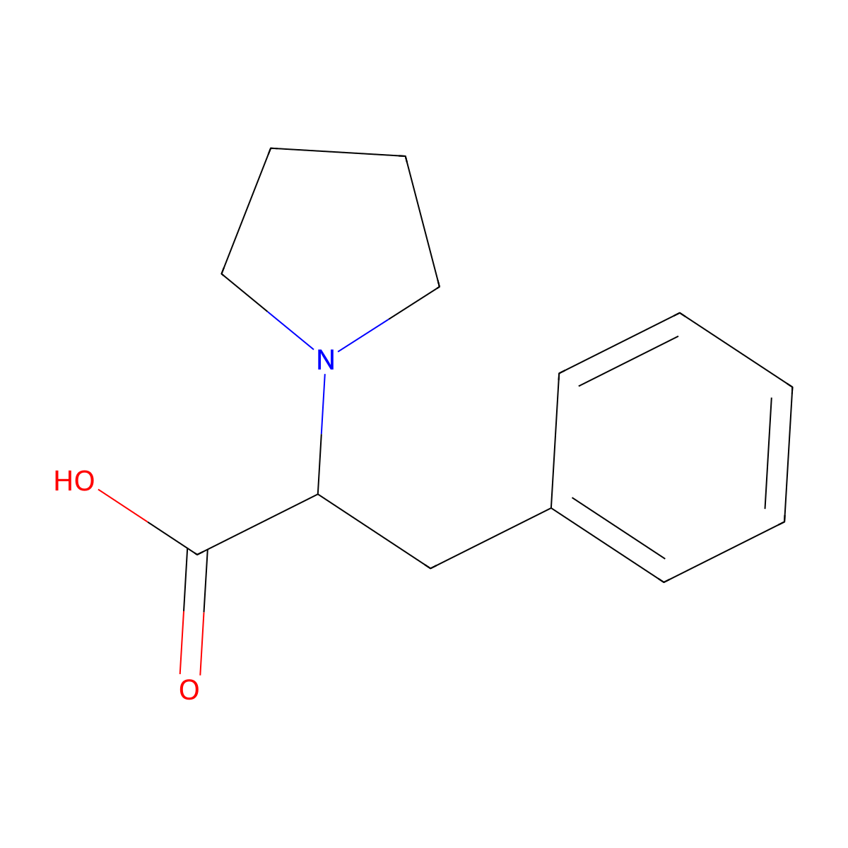 3-Phenyl-2-(1-pyrrolidinyl)propionic Acid molecular structure, CAS 113346-62-6