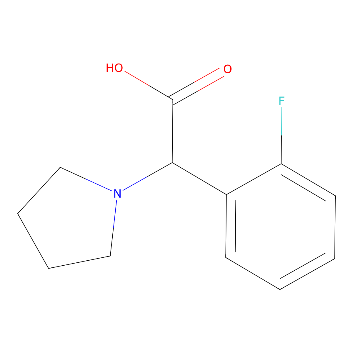 2-(2-Fluorophenyl)-2-(pyrrolidin-1-yl)acetic acid molecular structure, CAS 113346-66-0
