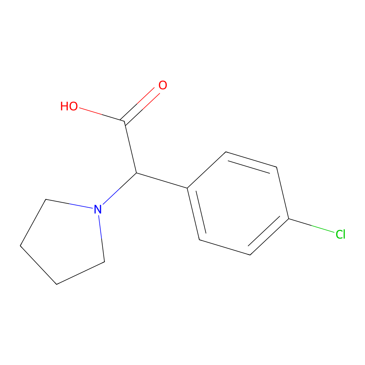 2-(4-Chlorophenyl)-2-(pyrrolidin-1-YL)acetic acid molecular structure, CAS 113346-67-1