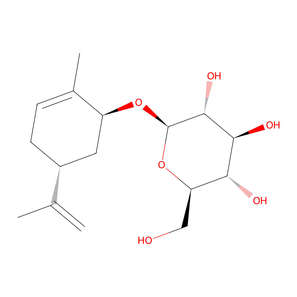 (-)-trans-Carveol glucoside molecular structure, CAS 113349-30-7