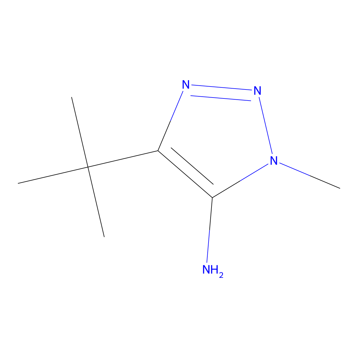 4-tert-butyl-1-methyl-1H-1,2,3-triazol-5-amine molecular structure, CAS 113353-99-4