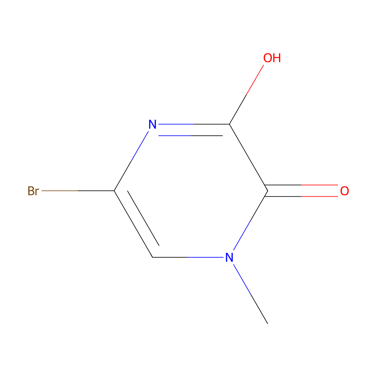 5-bromo-3-hydroxy-1-methylpyrazin-2(1H)-one molecular structure, CAS 1133573-50-8