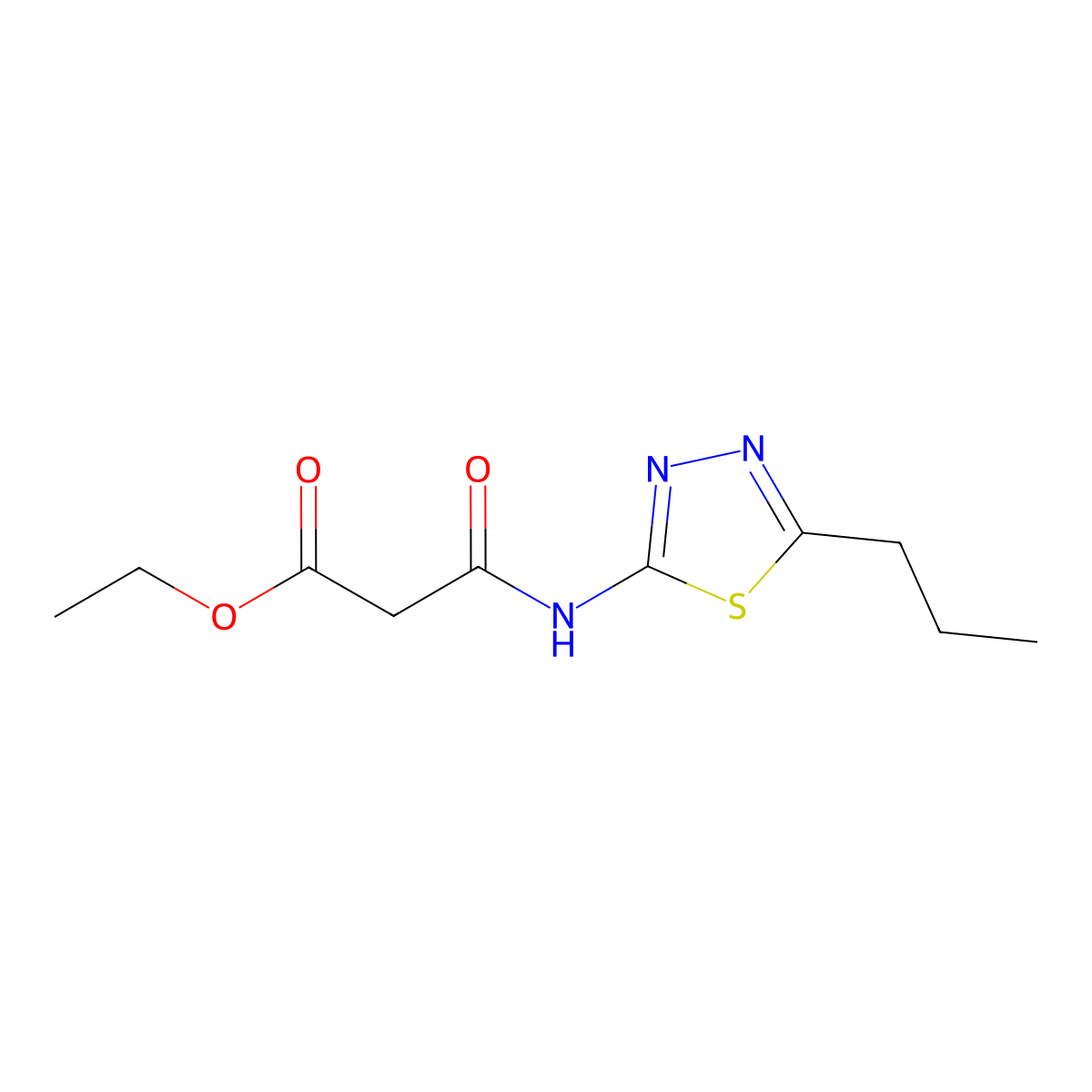 Ethyl 3-oxo-3-[(5-propyl-1,3,4-thiadiazol-2-yl)amino]propanoate molecular structure, CAS 113360-68-2