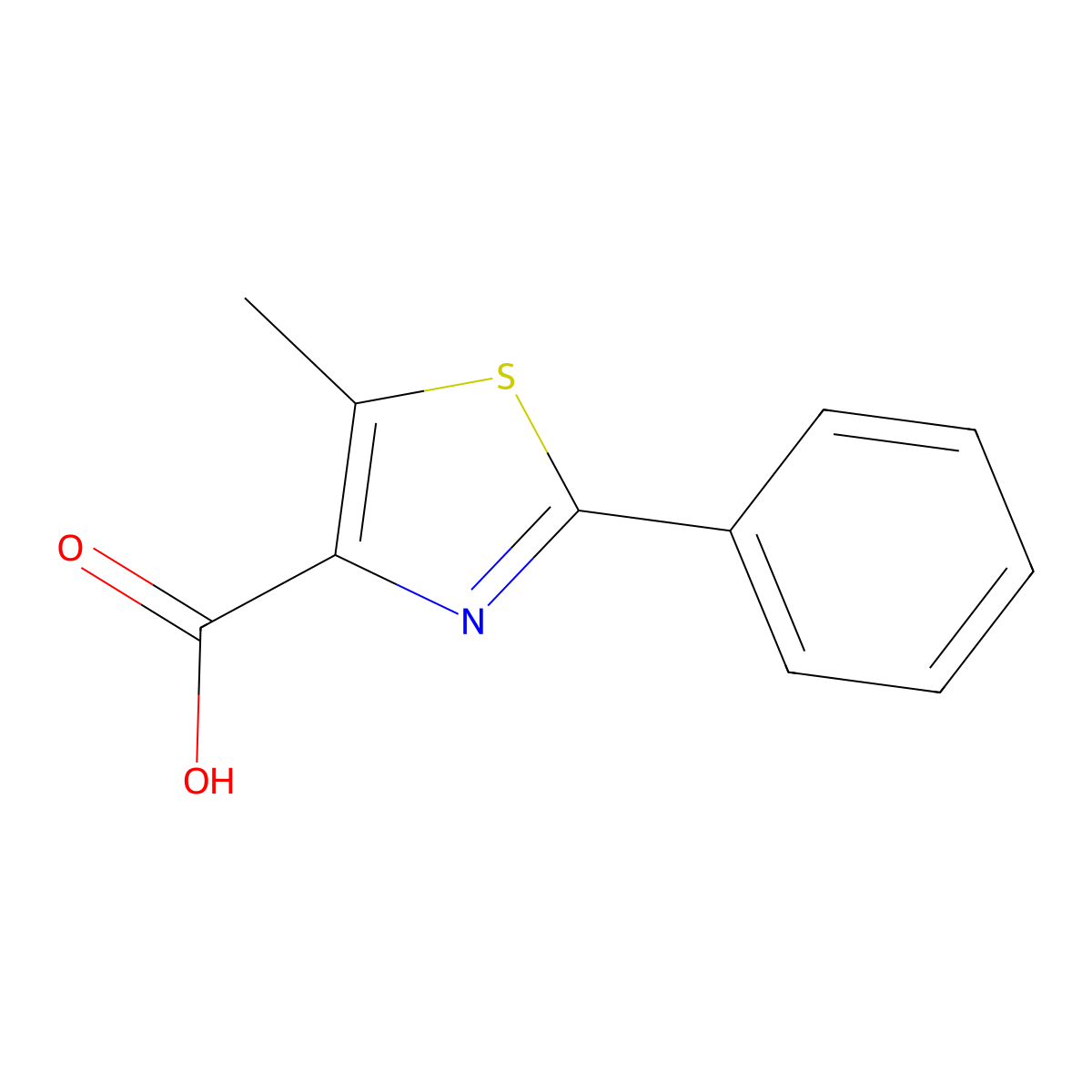 5-Methyl-2-phenyl-1,3-thiazole-4-carboxylic acid molecular structure, CAS 113366-43-1