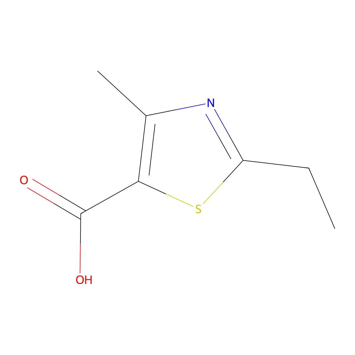 2-Ethyl-4-methyl-1,3-thiazole-5-carboxylic acid molecular structure, CAS 113366-46-4