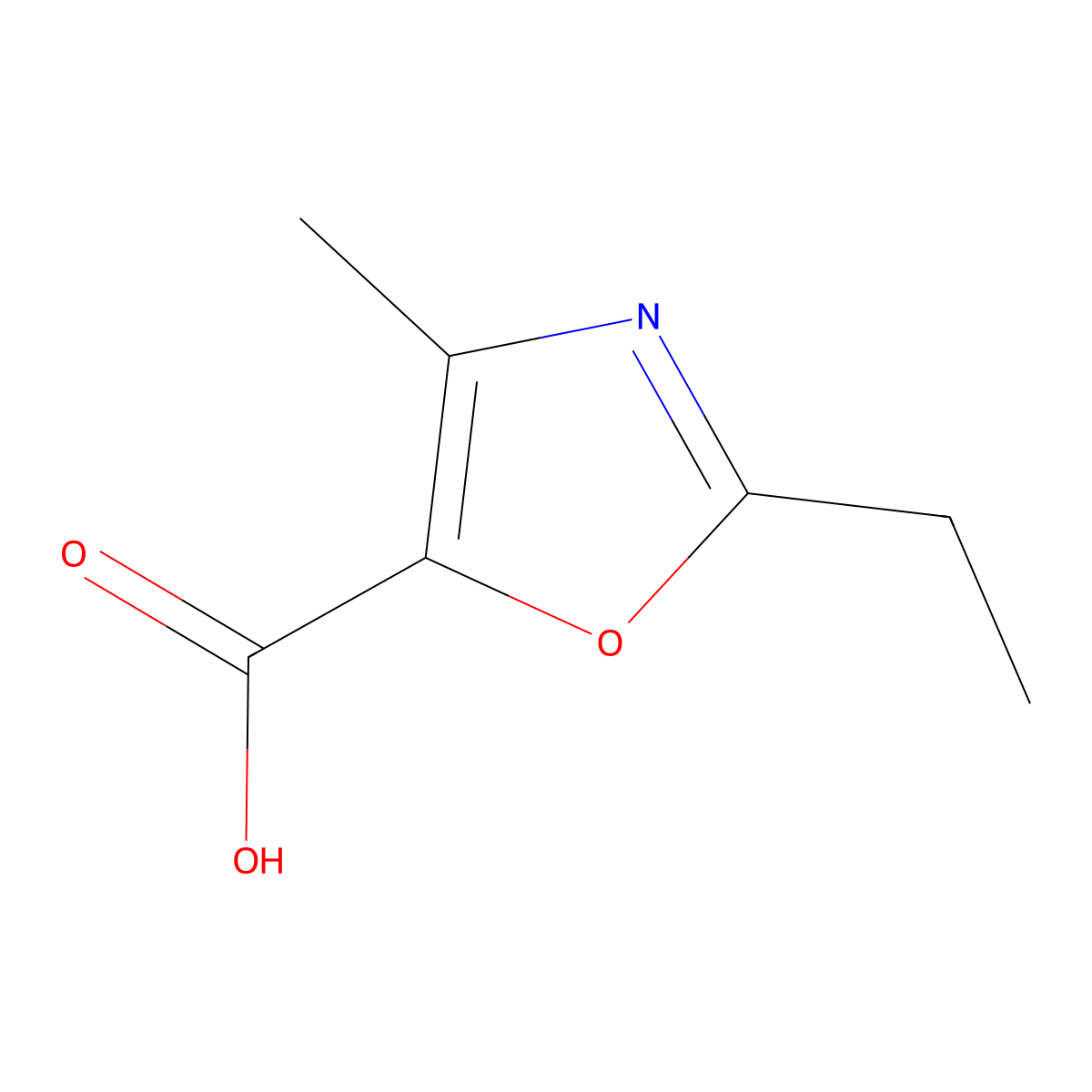 2-Ethyl-4-methyl-1,3-oxazole-5-carboxylic acid molecular structure, CAS 113366-51-1