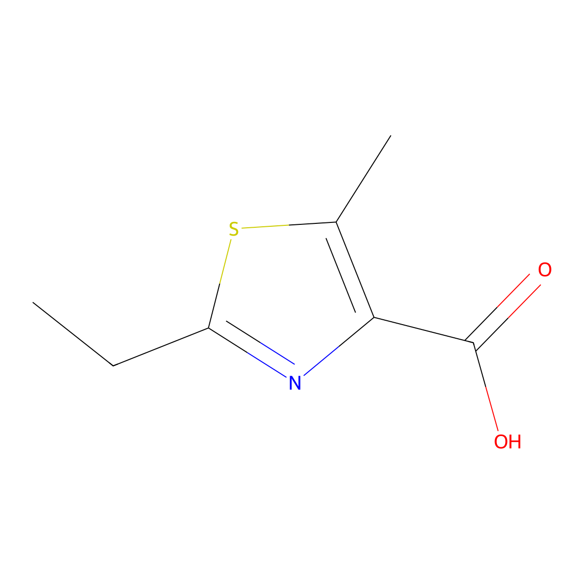 2-Ethyl-5-methyl-4-thiazolecarboxylic acid molecular structure, CAS 113366-76-0