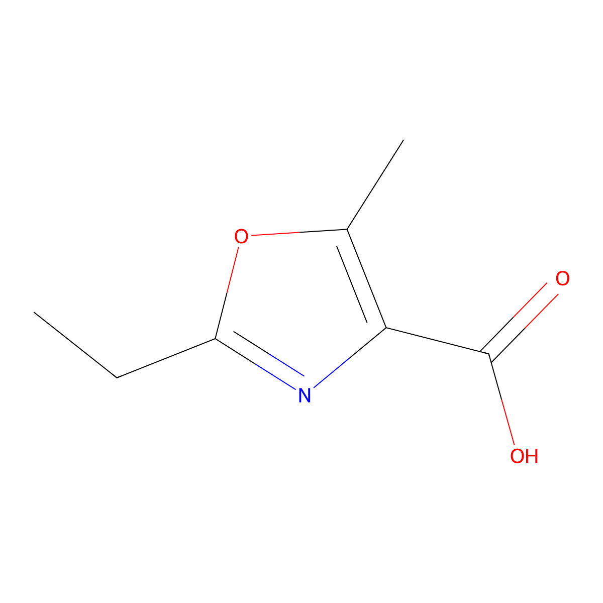 2-Ethyl-5-methyl-1,3-oxazole-4-carboxylic acid molecular structure, CAS 113366-77-1