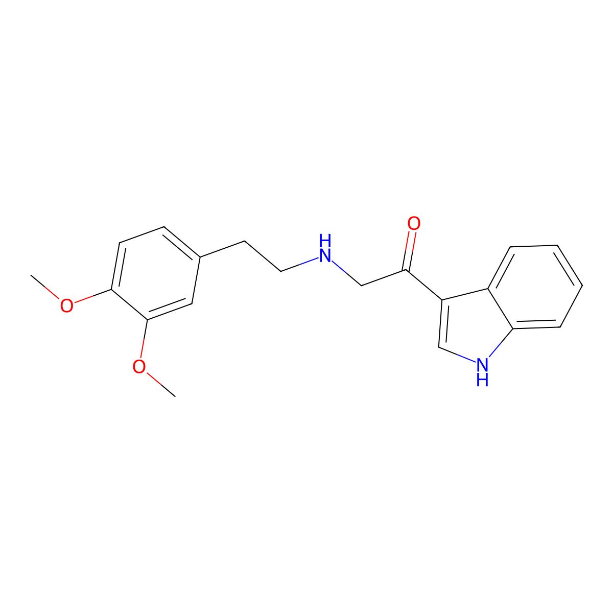 2-[2-(3,4-dimethoxyphenyl)ethylamino]-1-(1H-indol-3-yl)ethanone molecular structure, CAS 113369-28-1