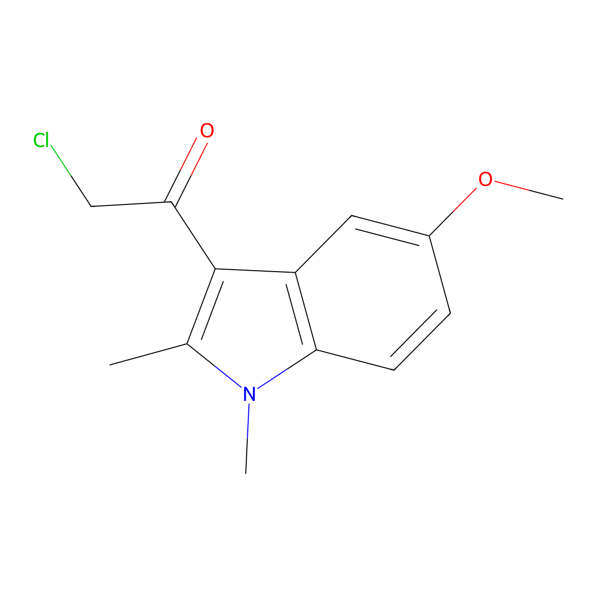 2-chloro-1-(5-methoxy-1,2-dimethyl-1H-indol-3-yl)ethanone molecular structure, CAS 113369-47-4