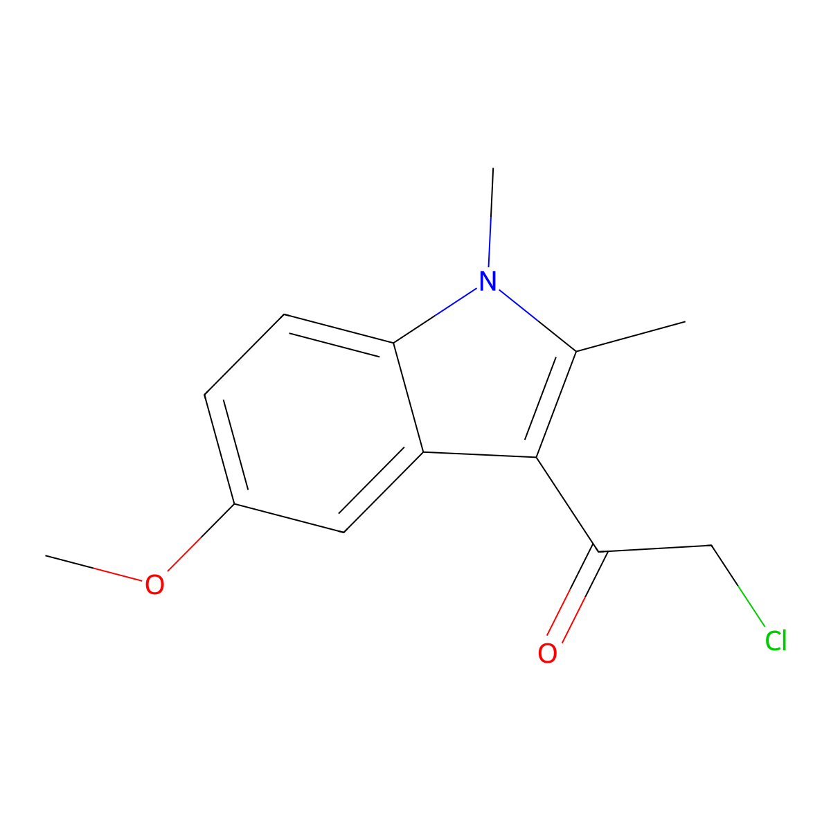 2-chloro-1-(5-methoxy-1,2-dimethyl-1H-indol-3-yl)ethanone molecular structure, CAS 113369-47-4