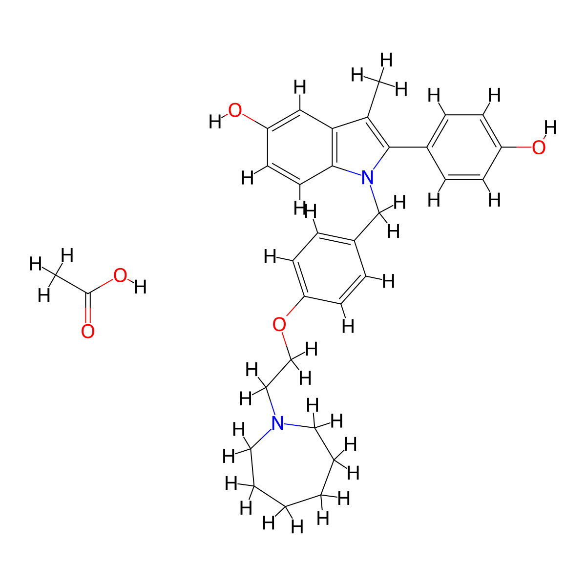 Bazedoxifene Acetate molecular structure, CAS 1133695-49-4