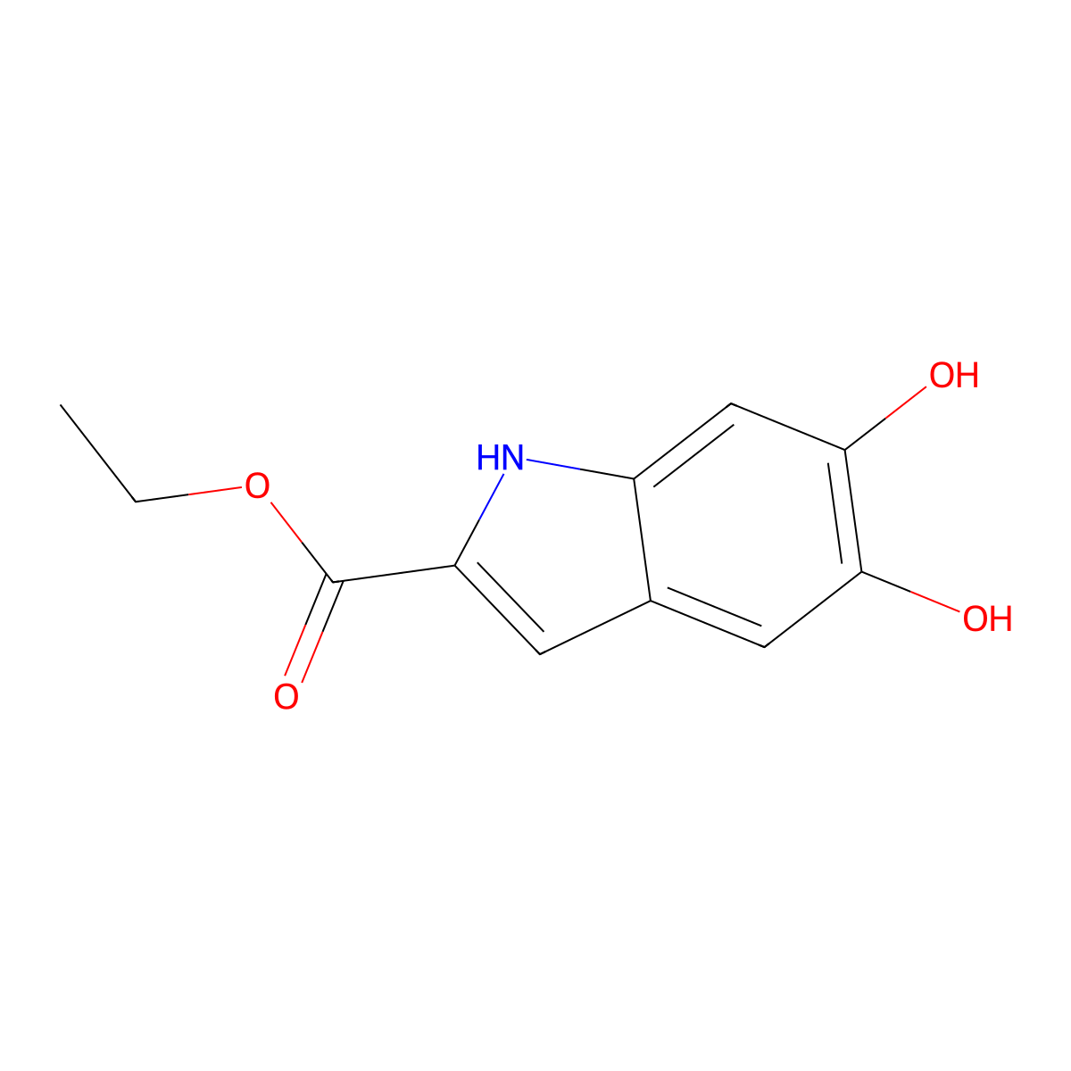 Ethyl 5,6-dihydroxy-1H-indole-2-carboxylate molecular structure, CAS 113370-04-0