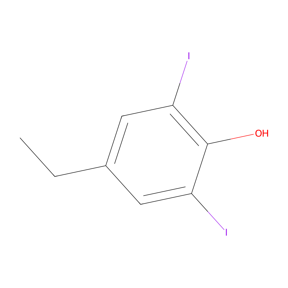 4-Ethyl-2,6-diiodophenol molecular structure, CAS 113372-81-9
