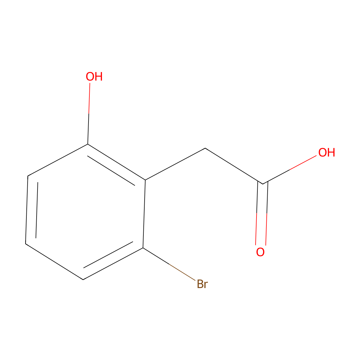 2-(2-Bromo-6-hydroxyphenyl)acetic acid molecular structure, CAS 1133720-82-7