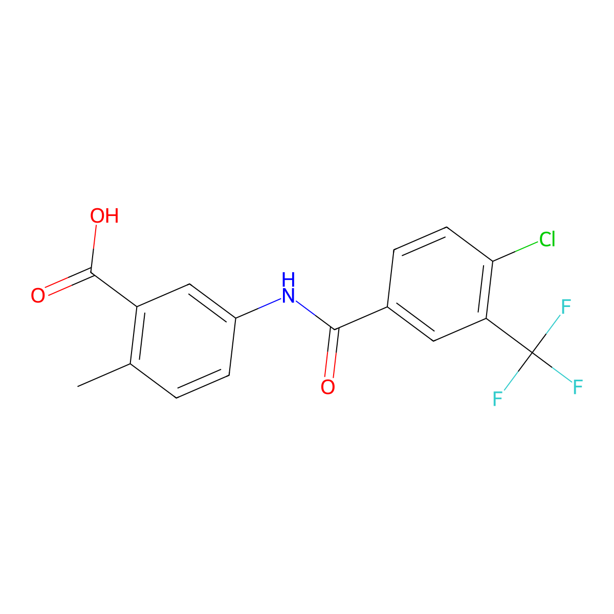 5-(4-Chloro-3-(trifluoromethyl)benzamido)-2-methylbenzoic acid molecular structure, CAS 1133816-25-7