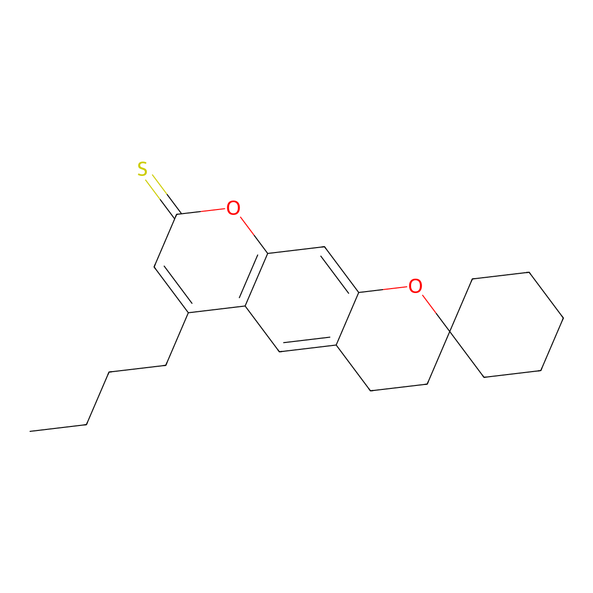 6'-butyl-3',4'-dihydro-8'H-spiro[cyclohexane-1,2'-pyrano[3,2-g]chromene]-8'-thione molecular structure, CAS 1133822-72-6