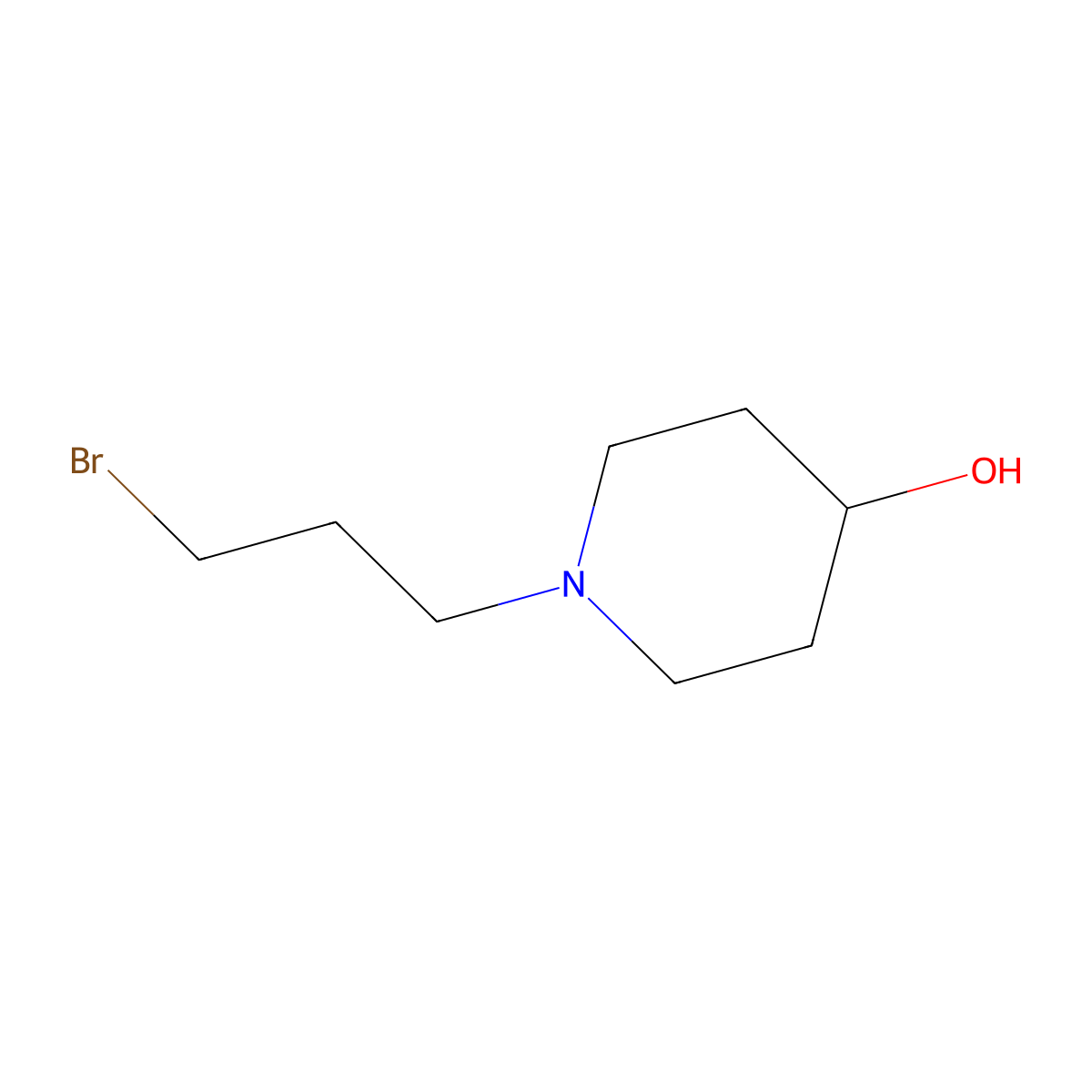 1-(3-Bromopropyl)piperidin-4-ol molecular structure, CAS 113385-30-1