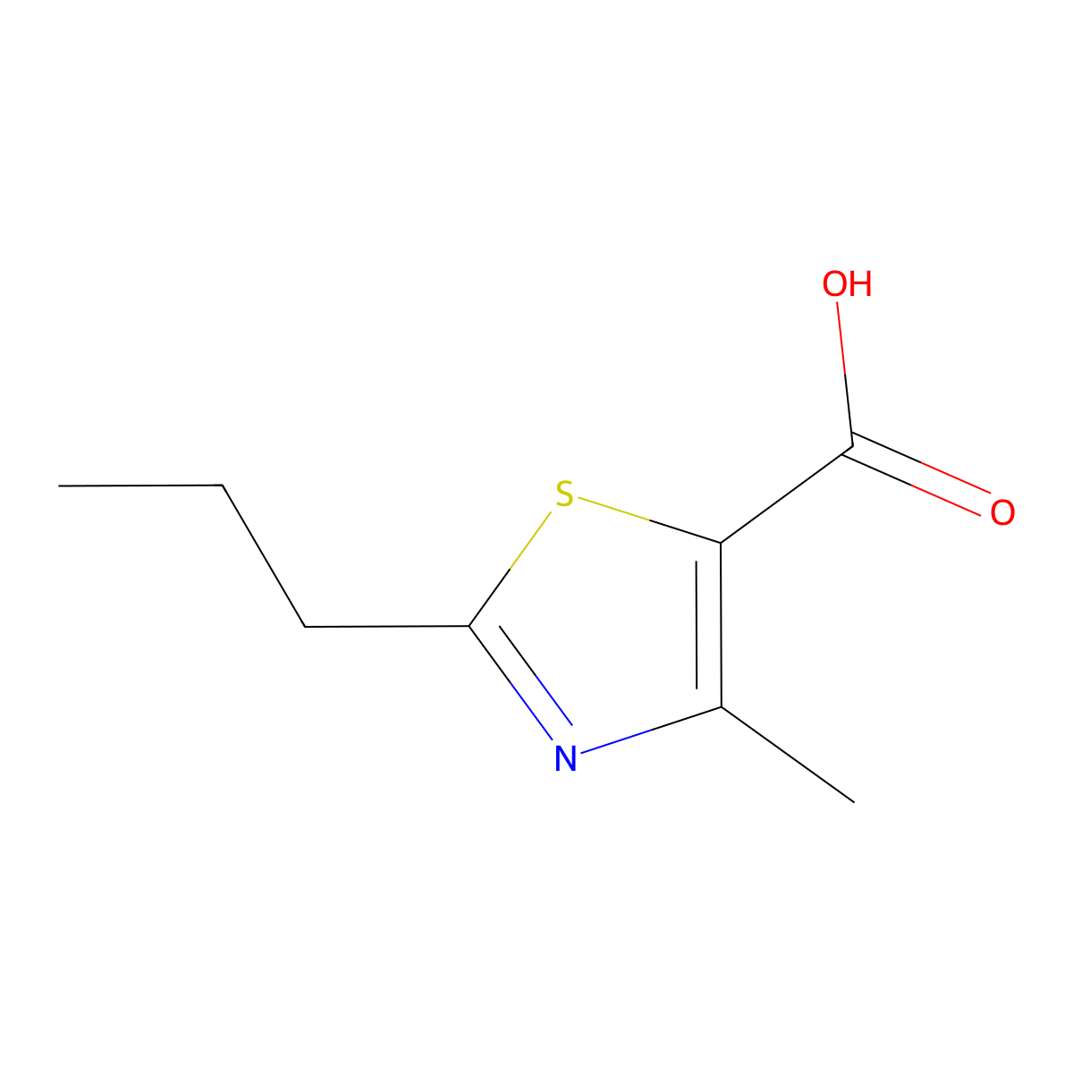 4-Methyl-2-propyl-1,3-thiazole-5-carboxylic acid molecular structure, CAS 113391-64-3
