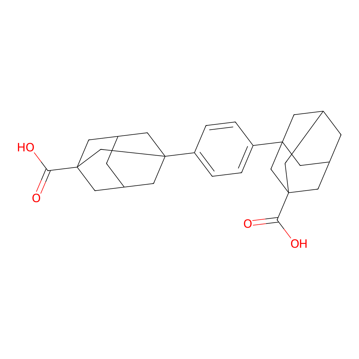3,3'-(1,4-Phenylene)diadamantane-1-carboxylic acid molecular structure, CAS 113392-33-9