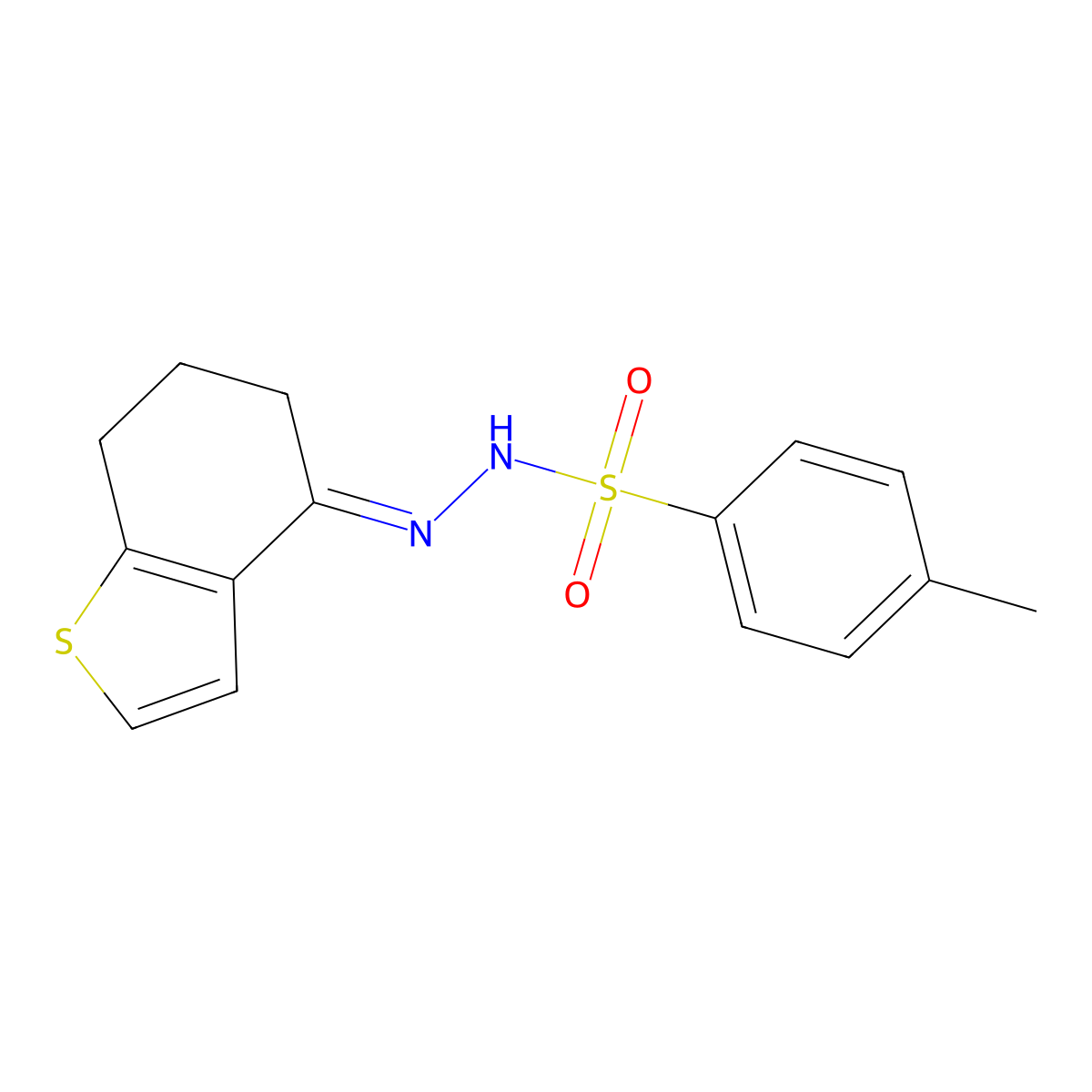 4-Methylbenzenesulfonic acid 2-(6,7-dihydrobenzo[b]thien-4(5H)-ylidene)hydrazide molecular structure, CAS 113396-46-6