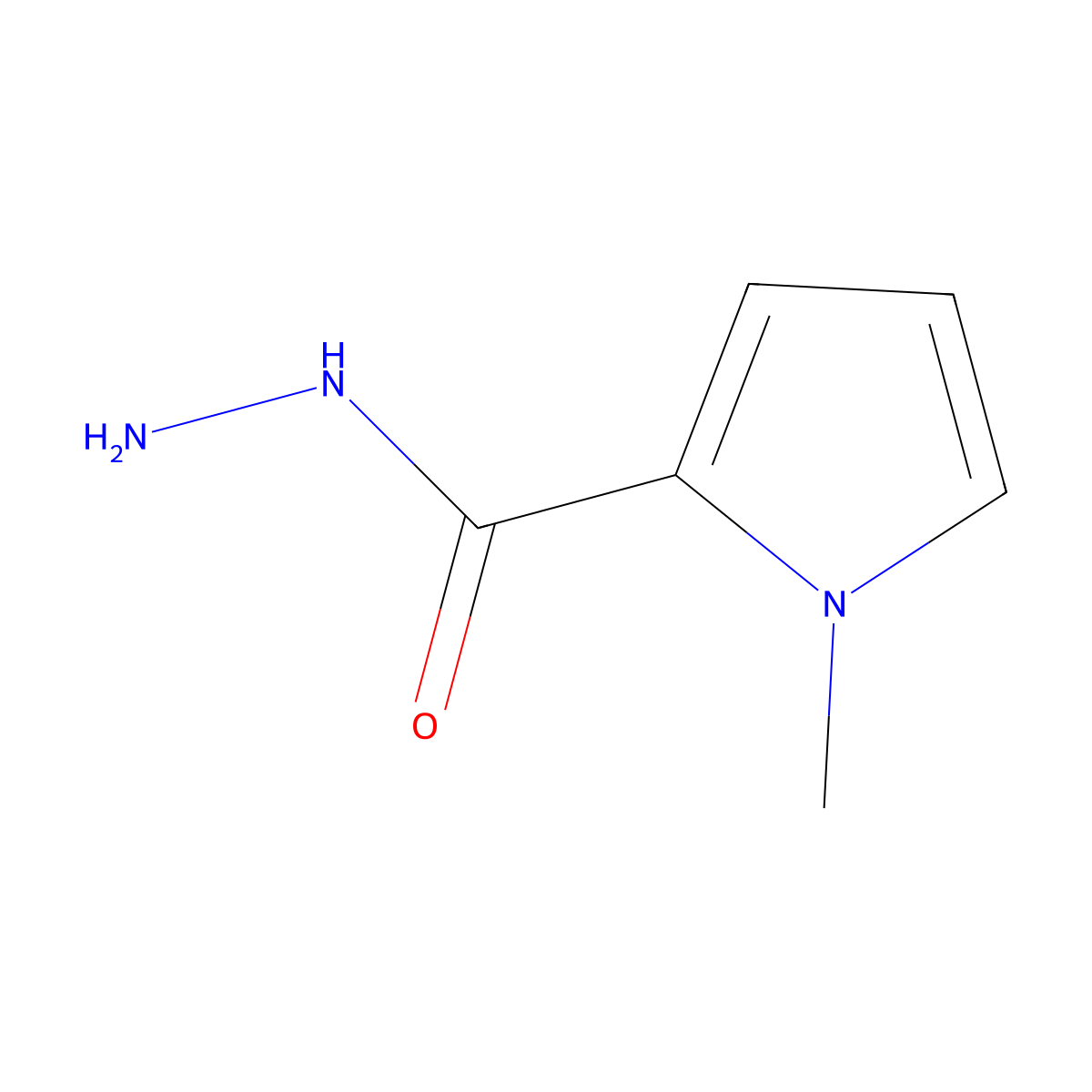 1-methyl-1H-pyrrole-2-carbohydrazide molecular structure, CAS 113398-02-0