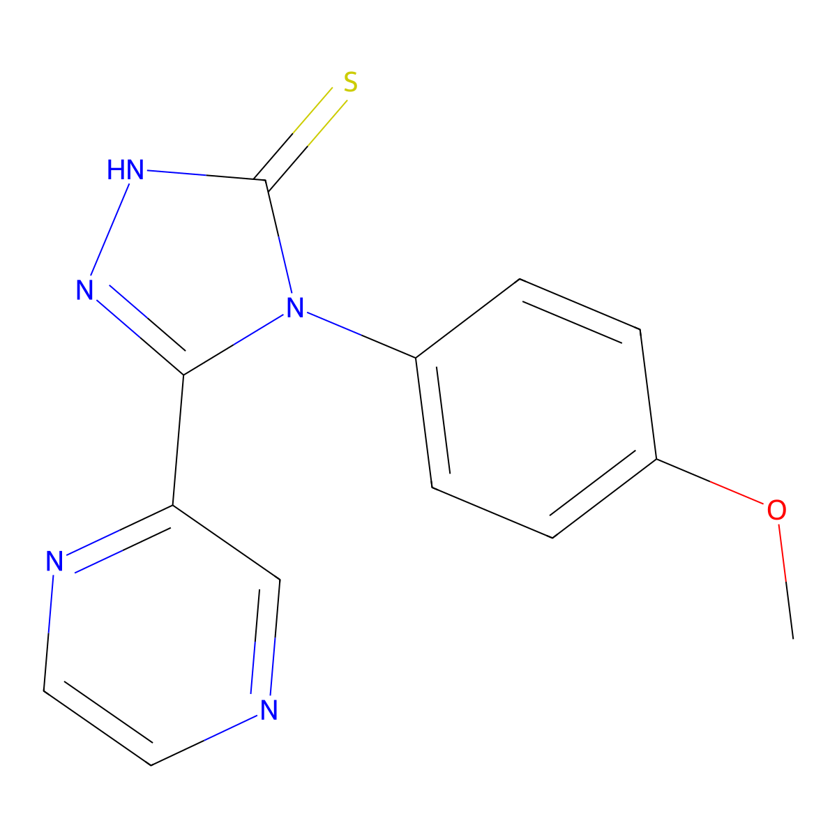 4-(4-methoxyphenyl)-5-(pyrazin-2-yl)-4H-1,2,4-triazole-3-thiol molecular structure, CAS 113399-94-3